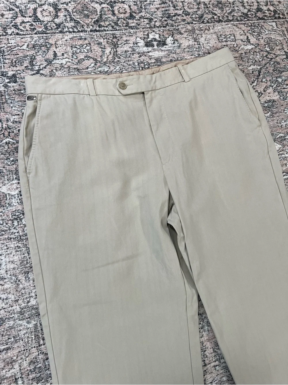 Tommy Bahama Silk Blend Mens Tan Dress Pants 38x32 Flat Front